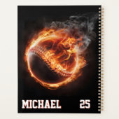Personalized Number and Name Baseball Ball on Fire Planer (Rückseite)