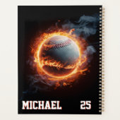 Personalized Number and Name Baseball Ball on Fire Planer (Rückseite)