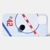 Personalized Number, Center Ice Hockey Player Case-Mate iPhone Hülle (Rückseite (Horizontal))