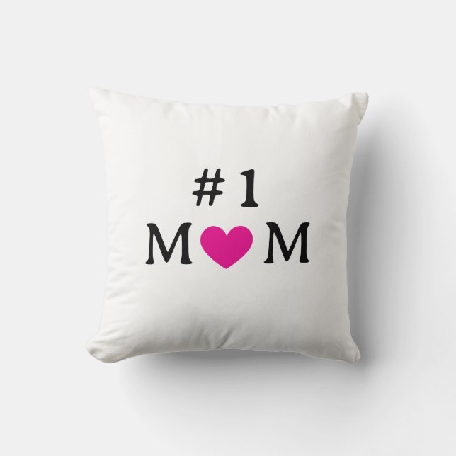 Personalized Number One Mom Throw Pillow Kissen (Vorderseite)