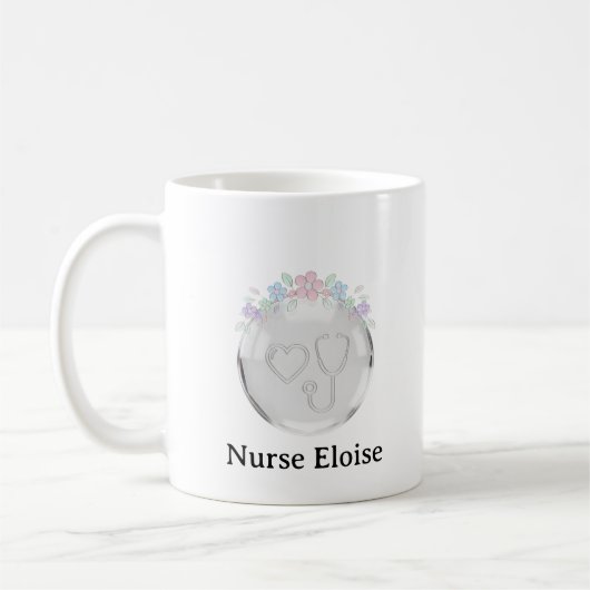 Personalized Nurse Gift Emblem Mug Kaffeetasse (Links)