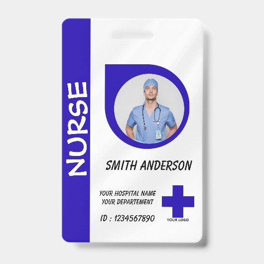 Personalized Nurse ID Badge for Hospital Staff Ausweis (Front)