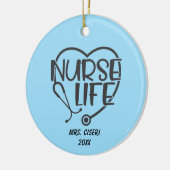 Personalized Nurse Life With Stethoscope Keramik Ornament (Links)