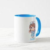 Personalized Nurse Mug with Name – Cute Nurse Tasse (VorderseiteRechts)