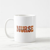 Personalized Nurse Name Retro Wavy Typography Kaffeetasse (Links)