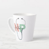 Personalized Nurse Practitioner Retro NP Name Gift Milchtasse (Linke Ecke)