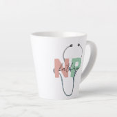 Personalized Nurse Practitioner Retro NP Name Gift Milchtasse (Rechte Ecke)