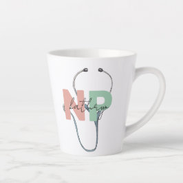 Personalized Nurse Practitioner Retro NP Name Gift Milchtasse