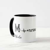 Personalized Nurse Stethoscope Monogram Medical Tasse (Vorderseite Links)