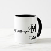 Personalized Nurse Stethoscope Monogram Medical Tasse (VorderseiteRechts)