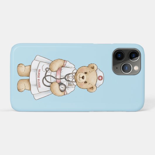 Personalized Nurse Teddy Bear Custom Name Nursing Case-Mate iPhone Hülle (Rückseite (Horizontal))