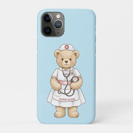 Personalized Nurse Teddy Bear Custom Name Nursing Case-Mate iPhone Hülle (Rückseite)