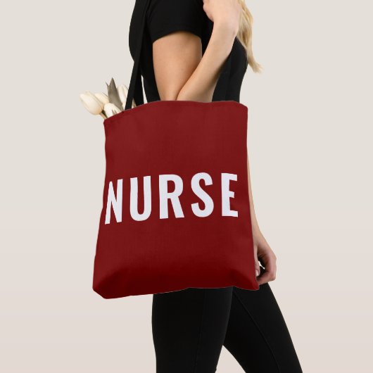 Personalized NURSE Text Statement Deep Red Tasche (Von Nahem)