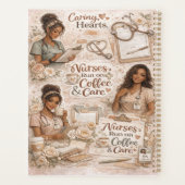 Personalized Nurses run on coffee and care Planer (Rückseite)