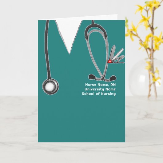 Personalized Nursing School Graduation Karte (Gelbe Blume)