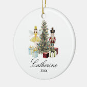 Personalized Nutcracker and Fairy Christmas Tree Keramik Ornament (Links)