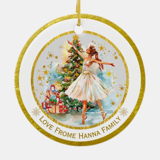 Personalized Nutcracker Ballet Christmas - Gift Keramik Ornament (Hinten)