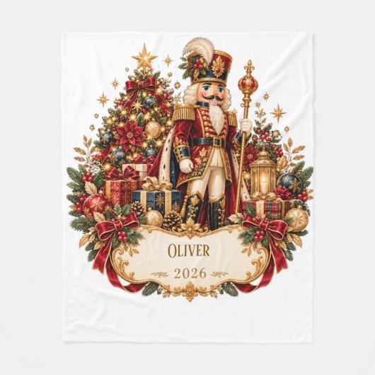 Personalized Nutcracker Christmas Blanket with Nam Fleecedecke (Vorderseite)