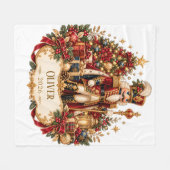 Personalized Nutcracker Christmas Blanket with Nam Fleecedecke (Vorderseite (Horizontal))