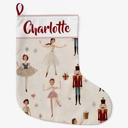 Personalized Nutcracker Christmas Stocking Großer Weihnachtsstrumpf (Vorderseite)
