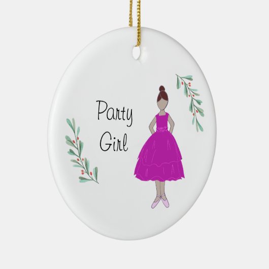 Personalized Nutcracker Party Girl  Keepsake Keramik Ornament (Rechts)