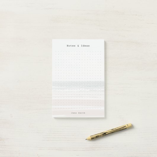 Personalized ocean aesthetic dot Grid Post-it Klebezettel (Auf Schreibtisch)