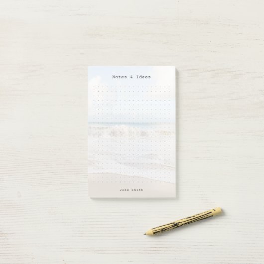 Personalized ocean aesthetic dot Grid Post-it Klebezettel (Auf Schreibtisch)