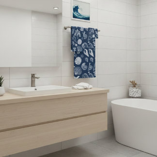 Personalized Ocean Seashell & Starfish Towel Badhandtuch Set