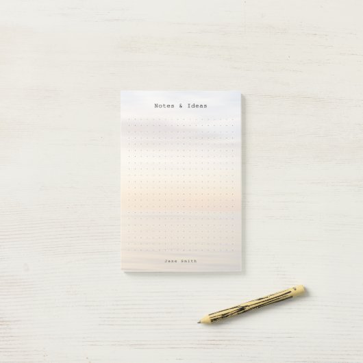 Personalized ocean sunset aesthetic dot Grid  Post-it Klebezettel (Auf Schreibtisch)