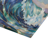 Personalized Ocean Wave Cutting Board Coastal Schneidebrett (Ecke)