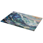 Personalized Ocean Wave Cutting Board Coastal Schneidebrett (Ecke)