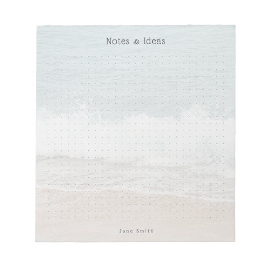Personalized ocean waves aesthetic dot Grid Notizblock (Vorderseite)