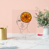 Personalized October Birth Flower Portrait Acrylschild (Hochzeit)