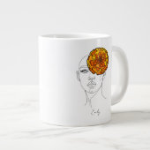 Personalized October Birth Flower Portrait Jumbo-Tasse (Vorderseite Rechts)
