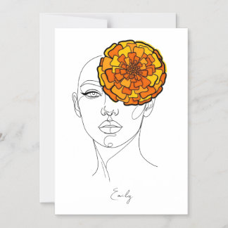 Personalized October Birth Flower Portrait Magneteinladung