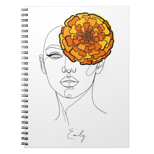 Personalized October Birth Flower Portrait Notizblock (Vorderseite)