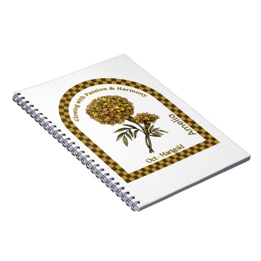 Personalized October Birth Month Flower Notebook Notizblock (Rechte Seite)