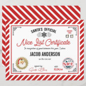 Personalized Official Santa Nice List Certificate (Vorne/Hinten)