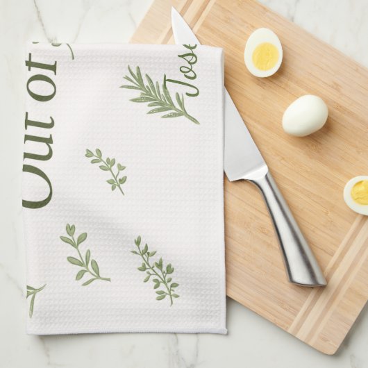 Personalized Officially Out of Thyme Funny Kitchen Geschirrtuch (Viertel Falte)