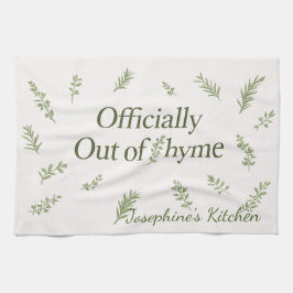 Personalized Officially Out of Thyme Funny Kitchen Geschirrtuch