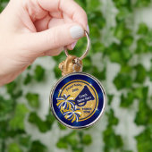 Personalized Ohrts for a Cheer COACH, Blue, Gold Schlüsselanhänger (Hand)