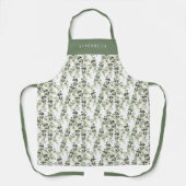 Personalized Olive Pattern Sage Green Schürze (Vorderseite)