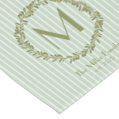 Personalized Olive Wreath Monogram & Family Name Kurzer Tischläufer (Ecke)