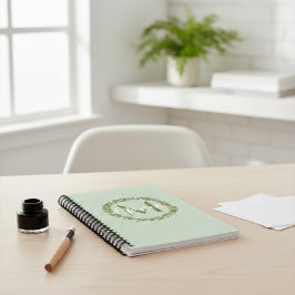 Personalized Olive Wreath Monogram  Notizblock