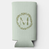 Personalized Olive Wreath Monogram Selters Dosenkühler (Rückseite)
