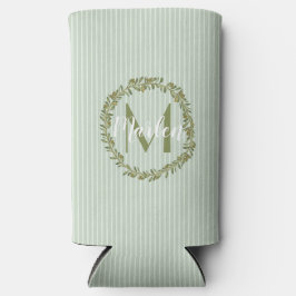 Personalized Olive Wreath Monogram Selters Dosenkühler