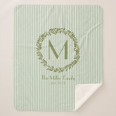 Personalized Olive Wreath Monogram  Sherpadecke (Vorderseite)