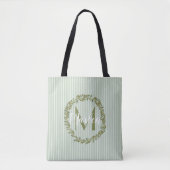 Personalized Olive Wreath Monogram Tote Bag Tasche (Vorderseite)
