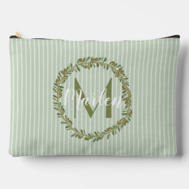 Personalized Olive Wreath Monogram Zubehörtasche
