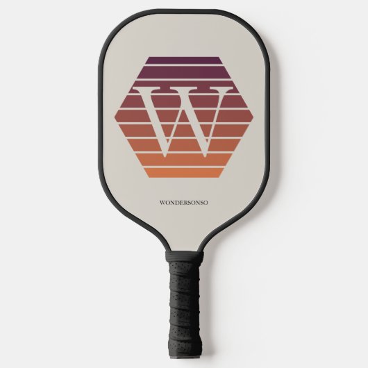 Personalized Ombre Monogram honeycomb hexagon Pickleball Schläger (Vorderseite)